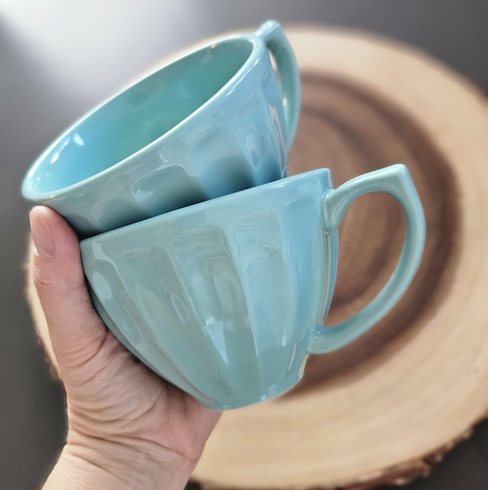 Robin Egg Blue Cafe Cappuccino Mugs